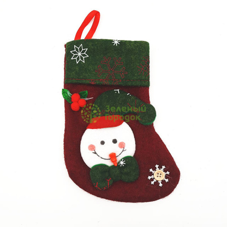 Рождественский носок для подарков ТМ19-5 19х9см ТЦ*